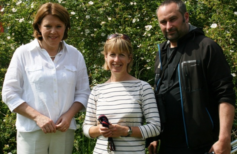 Maria Miller with Anne Francis and Jim Andrews.