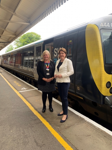 Maria Miller and Jenny Keen at Basingstoke Station